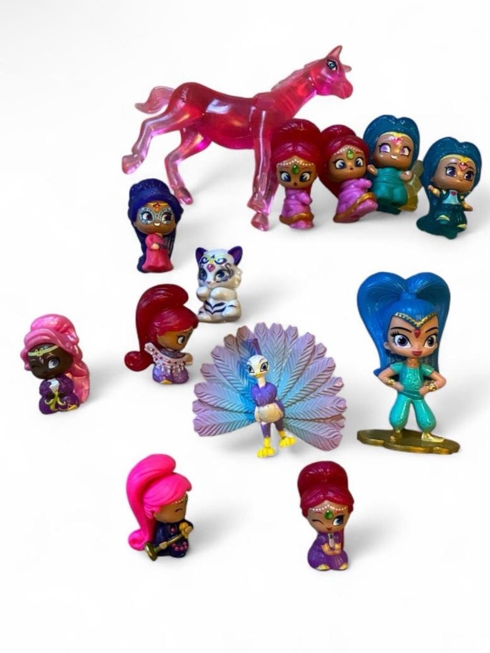Shimmer & Shine Teenie Genies Fisher price Figures lot of 13 horse cat peacock